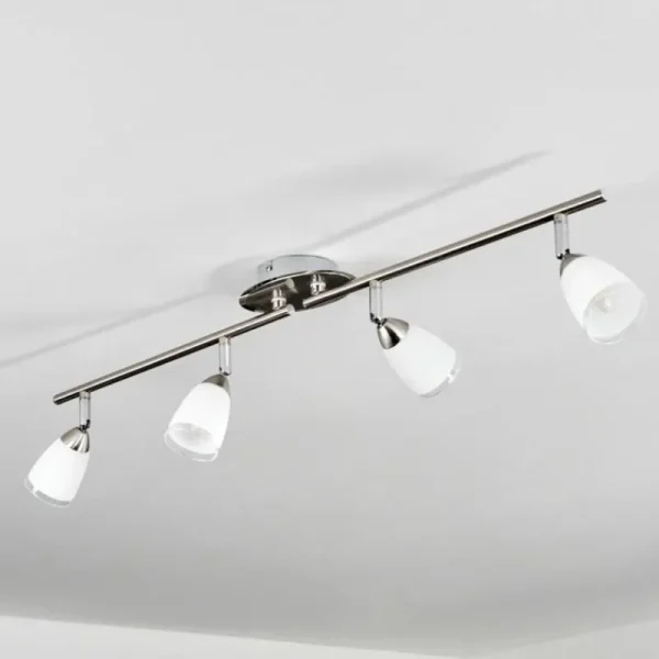 hofstein Plafonnier Holualoa LED Nickel mat, 4 lumières* Lampes En Verre