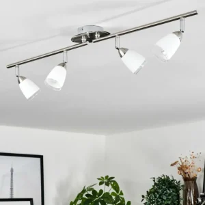 hofstein Plafonnier Holualoa LED Nickel mat, 4 lumières* Lampes En Verre