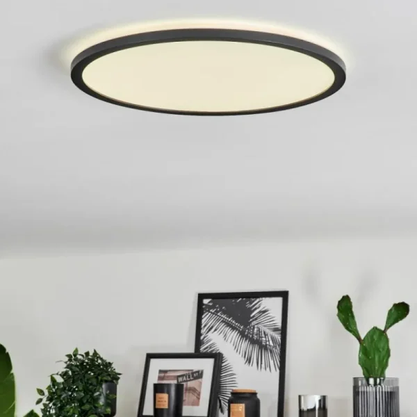 hofstein Plafonnier Hooper LED Noir, 1 lumière* Lampes Modernes