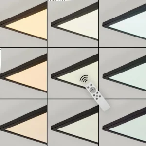 hofstein Plafonnier Hortinhas LED Noir, 1 lumière, Télécommandes, Changeur de couleurs* Lampes Modernes