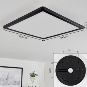 hofstein Plafonnier Hortinhas LED Noir, 1 lumière, Télécommandes, Changeur de couleurs* Lampes Modernes