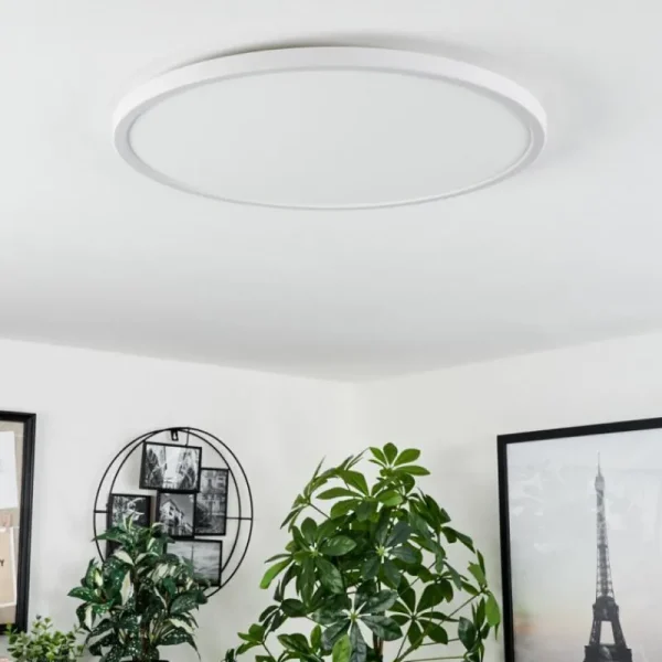 hofstein Plafonnier Hortinhas LED Blanc, 1 lumière, Télécommandes, Changeur de couleurs* Lampes Modernes