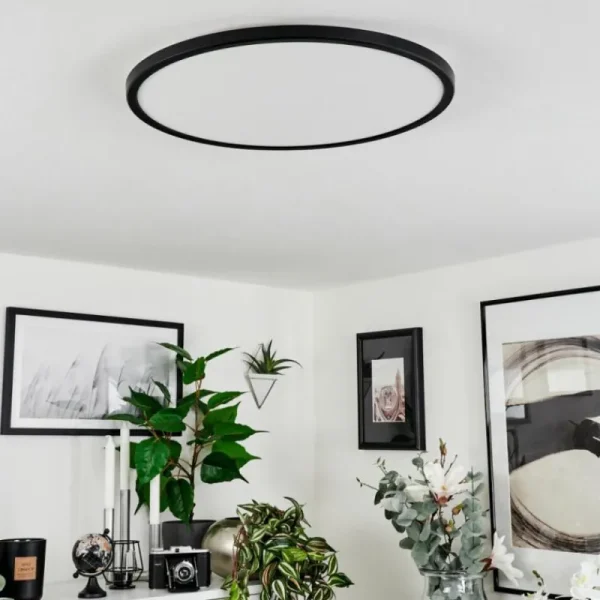 hofstein Plafonnier Hortinhas LED Noir, 1 lumière, Télécommandes, Changeur de couleurs* Lampes Modernes