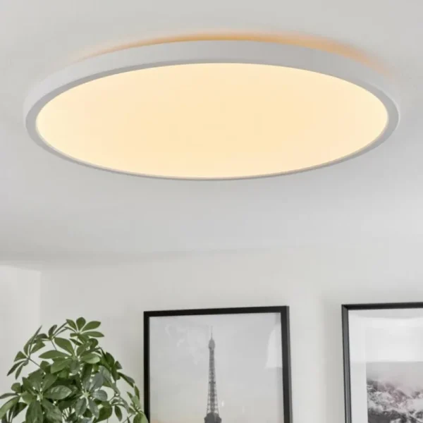 hofstein Plafonnier Hortinhas LED Blanc, 1 lumière, Télécommandes, Changeur de couleurs* Lampes Modernes