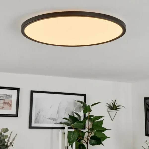 hofstein Plafonnier Hortinhas LED Noir, 1 lumière, Télécommandes, Changeur de couleurs* Lampes Modernes