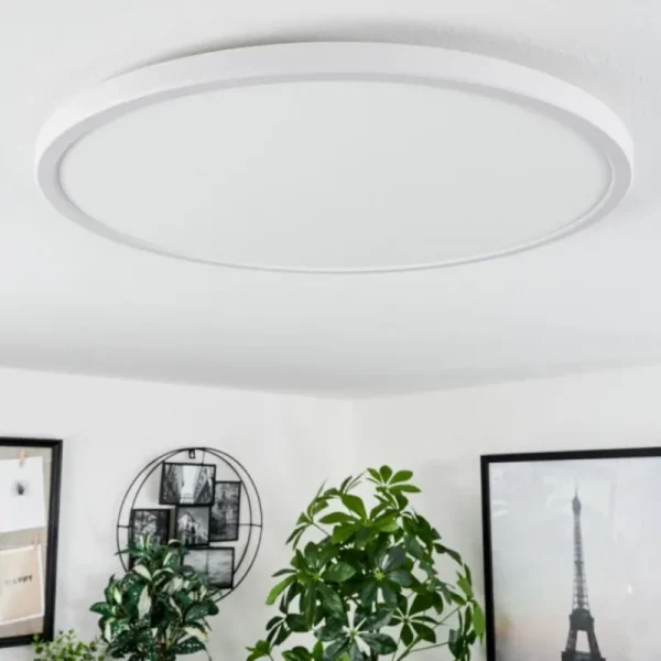 hofstein Plafonnier Hortinhas LED Blanc, 1 lumière, Télécommandes, Changeur de couleurs* Lampes Modernes