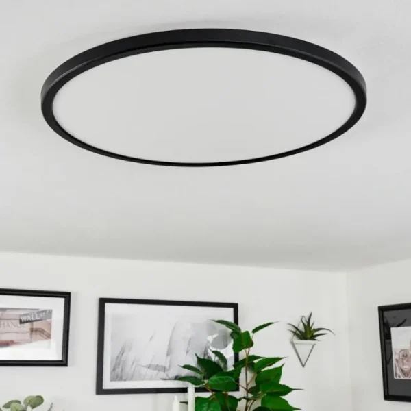 hofstein Plafonnier Hortinhas LED Noir, 1 lumière, Télécommandes, Changeur de couleurs* Lampes Modernes