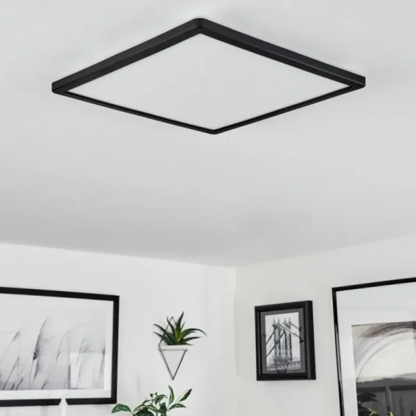 hofstein Plafonnier Hortinhas LED Noir, 1 lumière, Télécommandes, Changeur de couleurs* Lampes Modernes