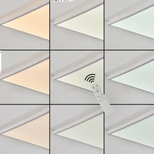 hofstein Plafonnier Hotinhas LED Blanc, 1 lumière, Télécommandes, Changeur de couleurs* Lampes Modernes