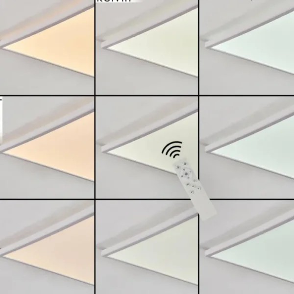 hofstein Plafonnier Hotinhas LED Blanc, 1 lumière, Télécommandes, Changeur de couleurs* Lampes Modernes