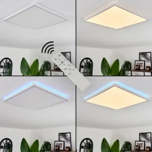 hofstein Plafonnier Hotinhas LED Blanc, 1 lumière, Télécommandes, Changeur de couleurs* Lampes Modernes