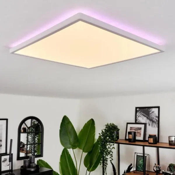 hofstein Plafonnier Hotinhas LED Blanc, 1 lumière, Télécommandes, Changeur de couleurs* Lampes Modernes