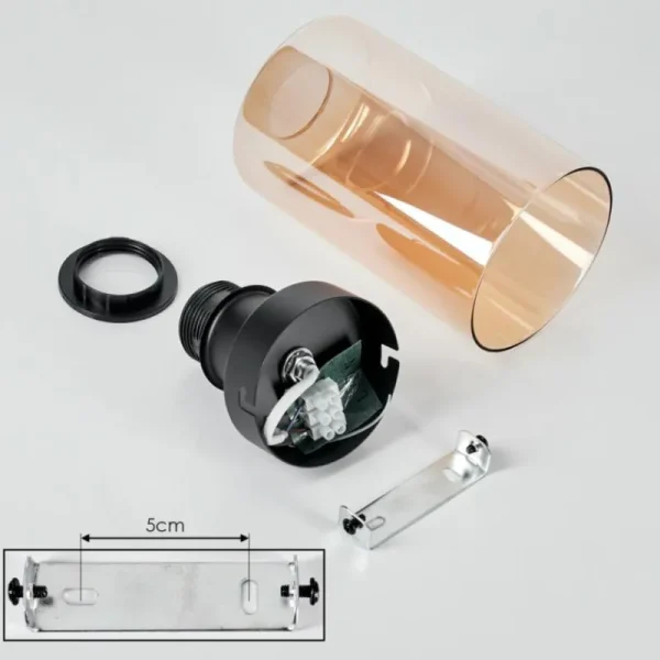 hofstein Plafonnier Hunouri Noir, 1 lumière* Lampes En Verre