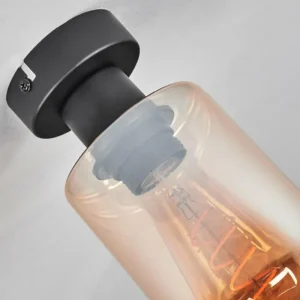 hofstein Plafonnier Hunouri Noir, 1 lumière* Lampes En Verre