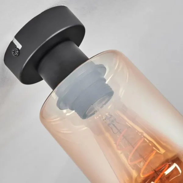 hofstein Plafonnier Hunouri Noir, 1 lumière* Lampes En Verre