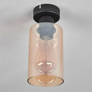 hofstein Plafonnier Hunouri Noir, 1 lumière* Lampes En Verre