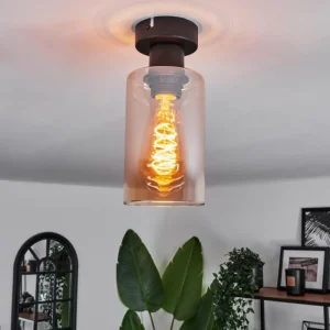 hofstein Plafonnier Hunouri Noir, 1 lumière* Lampes En Verre