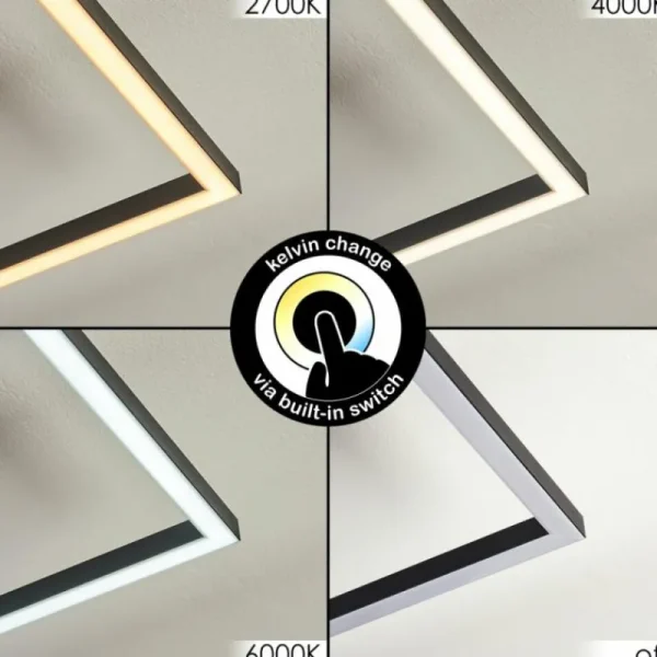 hofstein Plafonnier Hyacinthe LED Chrome, Noir, 1 lumière* Lampes Modernes