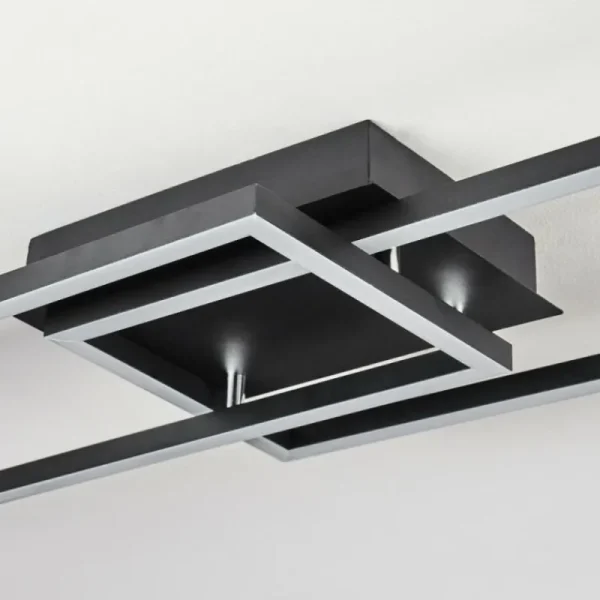 hofstein Plafonnier Hyacinthe LED Chrome, Noir, 1 lumière* Lampes Modernes