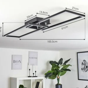 hofstein Plafonnier Hyacinthe LED Chrome, Noir, 1 lumière* Lampes Modernes