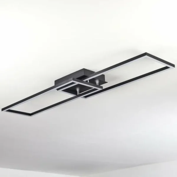 hofstein Plafonnier Hyacinthe LED Chrome, Noir, 1 lumière* Lampes Modernes