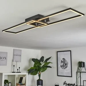 hofstein Plafonnier Hyacinthe LED Chrome, Noir, 1 lumière* Lampes Modernes