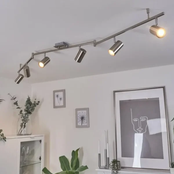 hofstein Plafonnier Javel Chrome, Nickel mat, 6 lumières* Lampes Modernes
