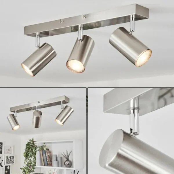 hofstein Plafonnier Javel Chrome, Nickel mat, 3 lumières* Lampes Modernes