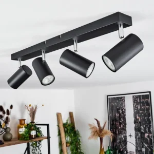 hofstein Plafonnier Javel Chrome, Noir, 4 lumières* Lampes Modernes