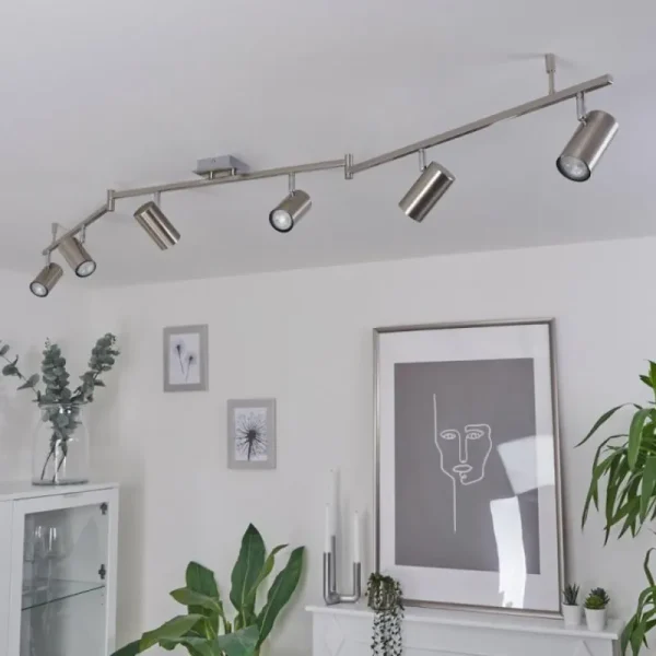 hofstein Plafonnier Javel Chrome, Nickel mat, 6 lumières* Lampes Modernes