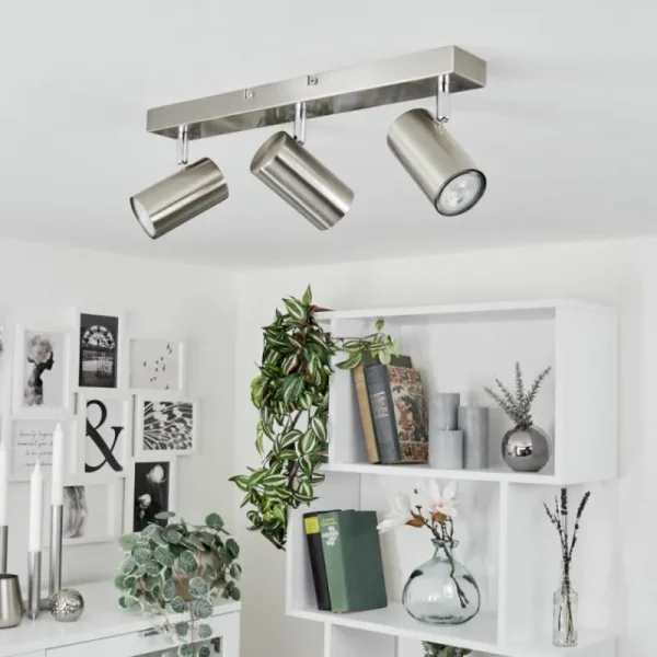 hofstein Plafonnier Javel Chrome, Nickel mat, 3 lumières* Lampes Modernes