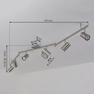 hofstein Plafonnier Javel Chrome, Nickel mat, 6 lumières* Lampes Modernes