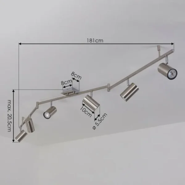 hofstein Plafonnier Javel Chrome, Nickel mat, 6 lumières* Lampes Modernes