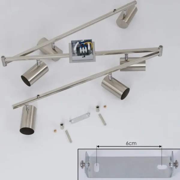 hofstein Plafonnier Javel Chrome, Nickel mat, 6 lumières* Lampes Modernes