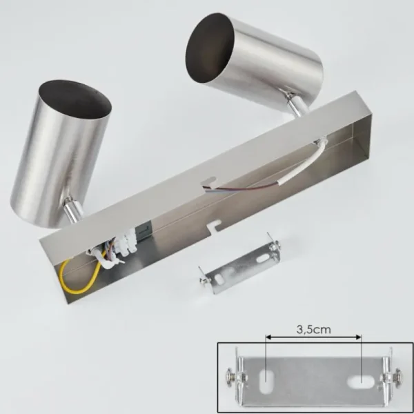 hofstein Plafonnier Javel Chrome, Nickel mat, 2 lumières* Lampes Modernes
