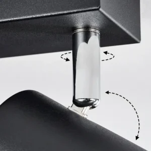 hofstein Plafonnier Javel Chrome, Noir, 4 lumières* Lampes Modernes