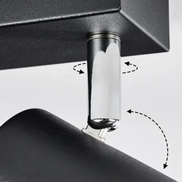 hofstein Plafonnier Javel Chrome, Noir, 4 lumières* Lampes Modernes