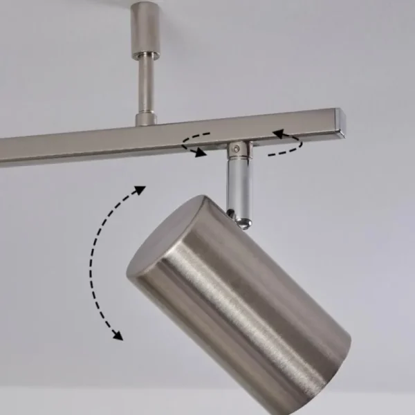 hofstein Plafonnier Javel Chrome, Nickel mat, 6 lumières* Lampes Modernes
