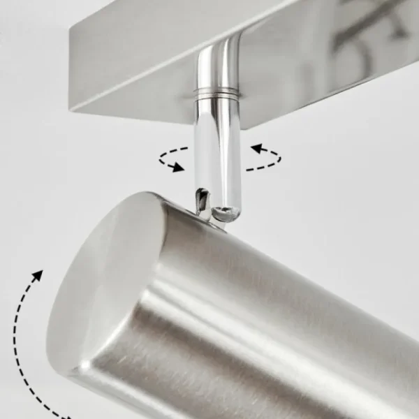 hofstein Plafonnier Javel Chrome, Nickel mat, 2 lumières* Lampes Modernes