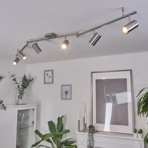 hofstein Plafonnier Javel Chrome, Nickel mat, 6 lumières* Lampes Modernes