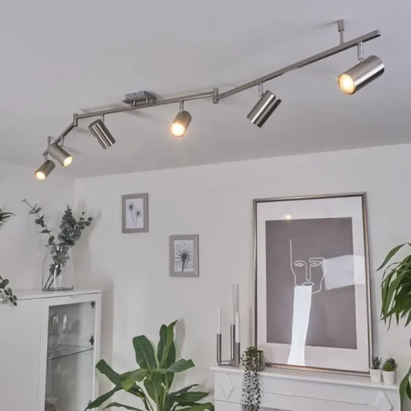 hofstein Plafonnier Javel Chrome, Nickel mat, 6 lumières* Lampes Modernes