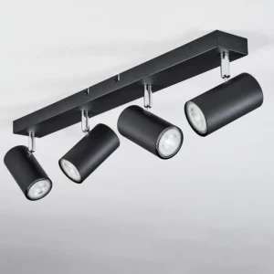 hofstein Plafonnier Javel Chrome, Noir, 4 lumières* Lampes Modernes