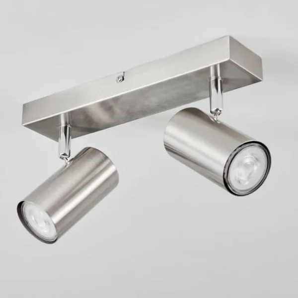 hofstein Plafonnier Javel Chrome, Nickel mat, 2 lumières* Lampes Modernes