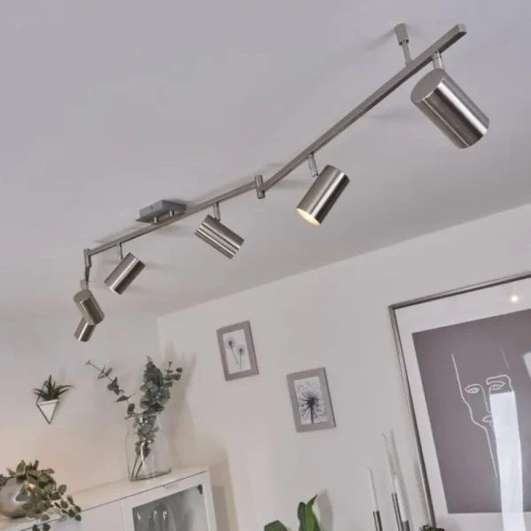 hofstein Plafonnier Javel Chrome, Nickel mat, 6 lumières* Lampes Modernes