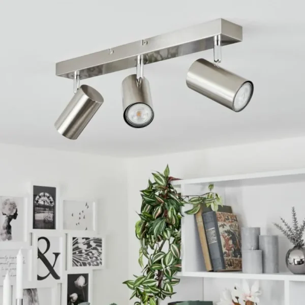 hofstein Plafonnier Javel Chrome, Nickel mat, 3 lumières* Lampes Modernes