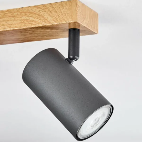 hofstein Plafonnier Javel Couleur bois, Noir, 4 lumières* Lampes Modernes