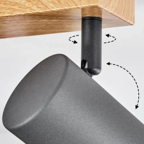 hofstein Plafonnier Javel Couleur bois, Noir, 4 lumières* Lampes Modernes