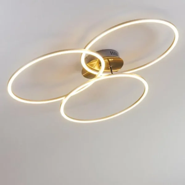hofstein Plafonnier Johsa LED Nickel mat, Argenté, 3 lumières* Lampes Modernes