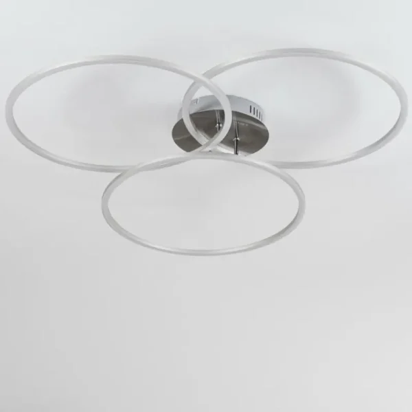 hofstein Plafonnier Johsa LED Nickel mat, Argenté, 3 lumières* Lampes Modernes