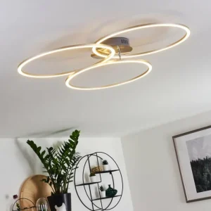 hofstein Plafonnier Johsa LED Nickel mat, Argenté, 3 lumières* Lampes Modernes